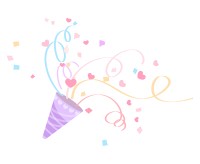 クラッカーのフリーイラスト素材 ハートの素材屋