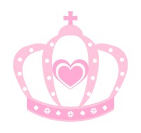 王冠のイラストフリー素材 ピンク ハートの素材屋