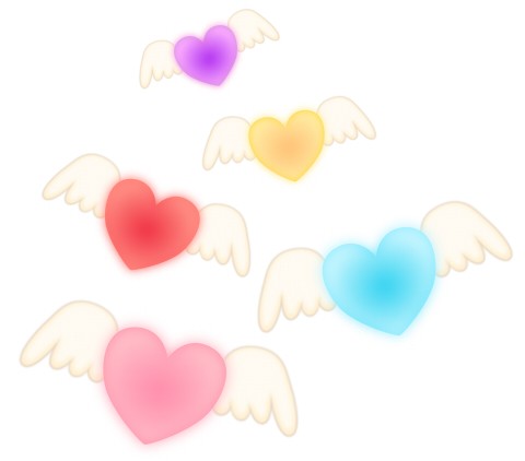 翼の生えたハートマークのイラスト ハートの素材屋