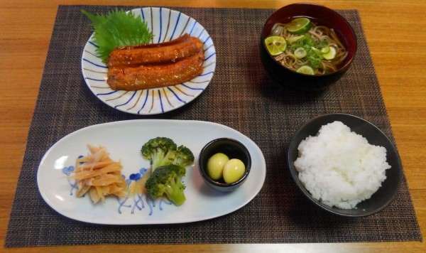 兼用ごはんが抜けたので晩御飯 鱧の照り焼き 水は方円の器に随う