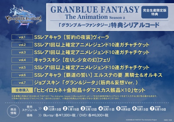 グラブル 12 13発売の第1巻でssrヴィーラが特典に 更に今回も全巻購入特典でヒヒイロ 金剛晶が貰える アニメ2期dvd Blu Ray特典情報 まとめ ミニゴブ速報 グラブルまとめ