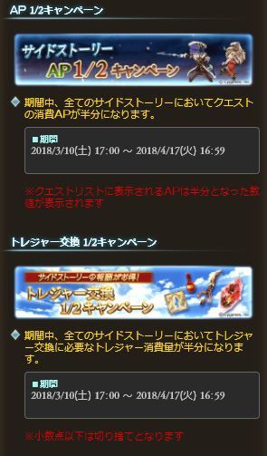 グラブル サイド半額が長期に渡り開催中 Apに加えて交換必要トレジャーも半分という地味に美味しい長期間キャンペーン ミニゴブ速報 グラブルまとめ