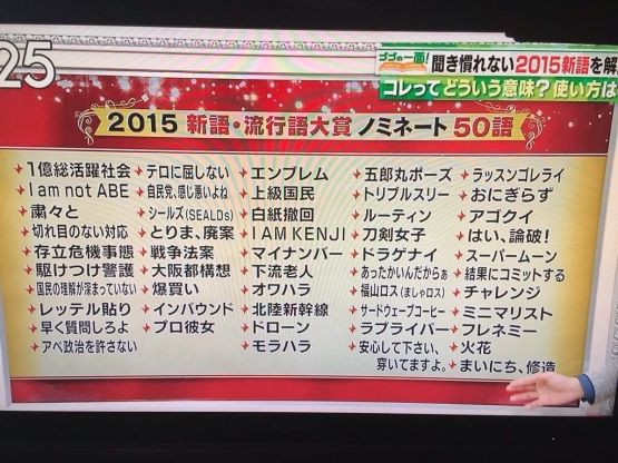 今年の流行語大賞候補50語が発表されました 九郎の日記 徒然なるままに