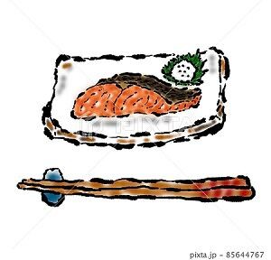 焼き魚 塩鮭 イラスト みさとぷりんと イラスト 背景素材