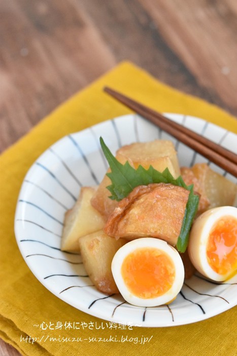 レンジを上手に活用しよう 時短煮物 大根と卵のうま煮 作り置きおかずレシピとお弁当 心と身体にやさしい料理を 鈴木美鈴オフィシャルブログ Powered By ライブドアブログ