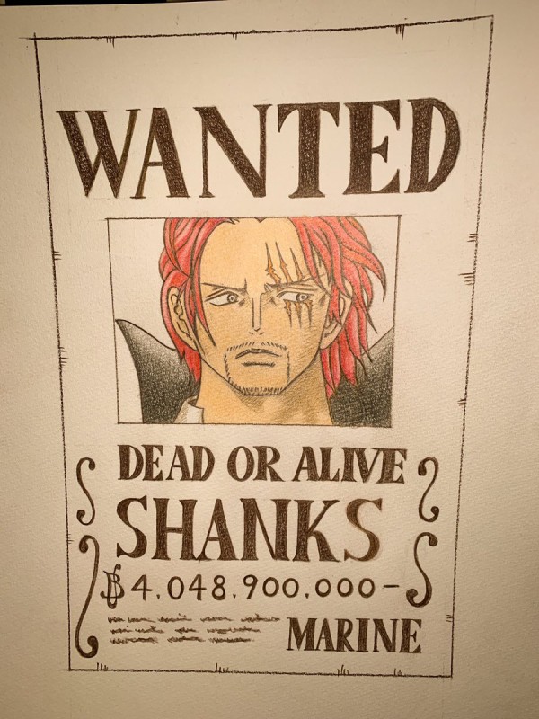 2chまとめ 四皇シャンクス 懸賞金40億40万ベリー 画像あり みつエモンのオタク情報館