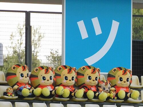 山口戦、キックオフを待ちながらｰブチでかいレノ丸様御一行も