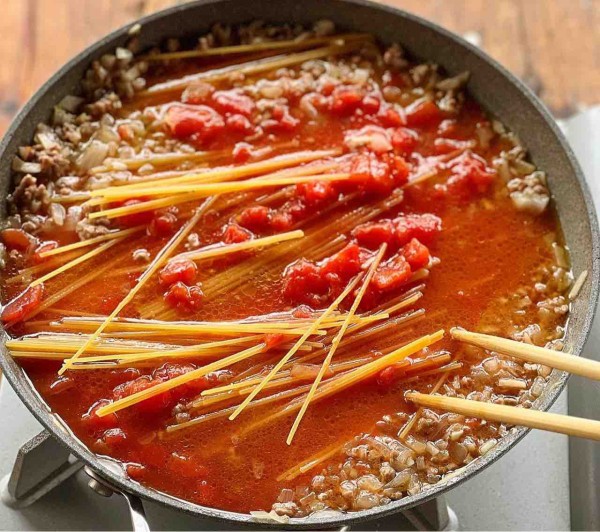 ♡ワンポットミートソースパスタ♡【#簡単レシピ #時短 #節約