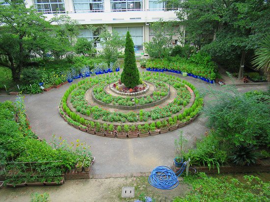 円形花壇 上から見れば 花好きおばあさんの 園芸ボランティア日記