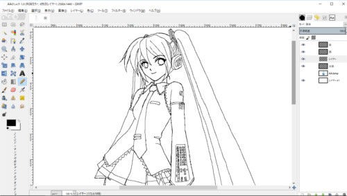 初音ミクのイラスト完成 Gimpの使い方が少し分かってきた ムギとあれこれ節約日記