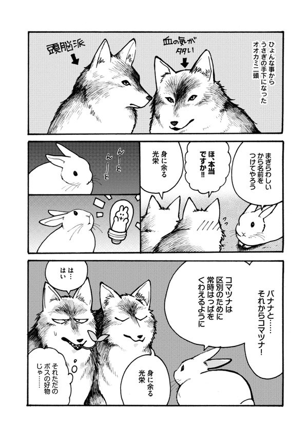 Pixivで大人気マンガ うさぎのボスと手下のオオカミが織りなすずっこけコメディ うさぎは正義 著者 井口病院 もふもふちゃんねる