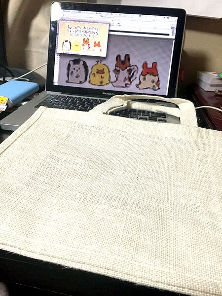 100均の麻バッグに 100均の刺繍糸でクロスステッチをしてみた ヒヨハリ もじゃクッキー公式ブログ