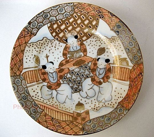 骨董 アンティーク 西浦造 西浦陶器店 美濃 横浜焼 色絵 小鳥