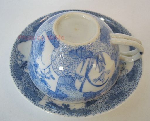 染付 瀬戸 陶玉園 加藤五助と加藤繁十製 カップ : 近代輸出陶磁器に