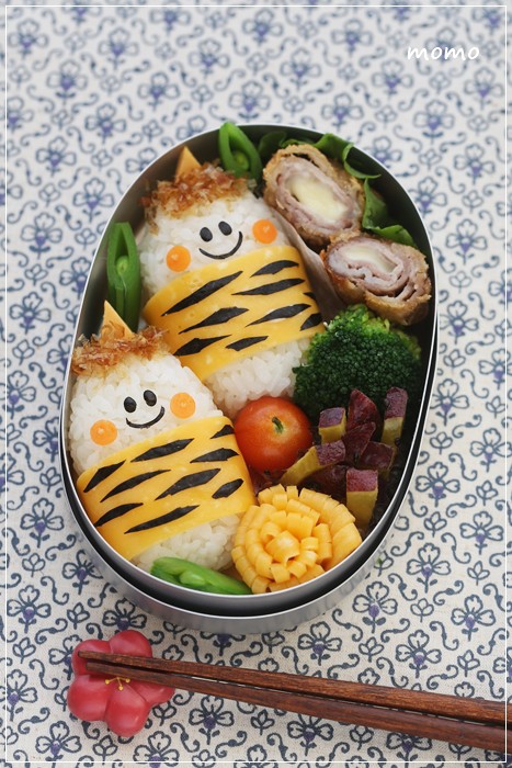 俵おにぎりのオニくん＆リラックマの節分弁当＊キャラ弁