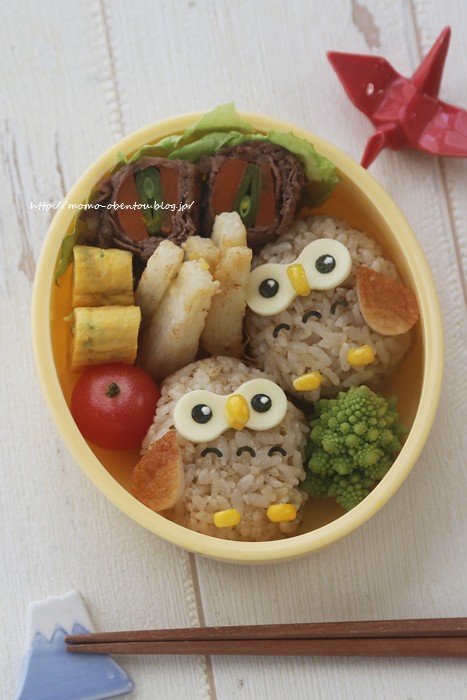 幸せを呼ぶフクロウのお弁当 キャラ弁 Momo S Obentou キャラ弁 Powered By ライブドアブログ