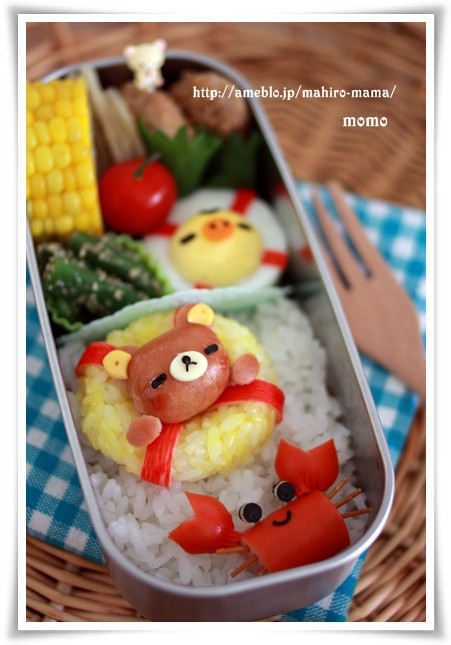 夏弁☆リラックマの海水浴のお弁当♪ : momo's obentou＊キャラ弁