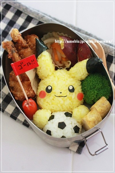 キャラ弁 サッカー頑張れ ピカチュウ弁当 Momo S Obentou キャラ弁 Powered By ライブドアブログ