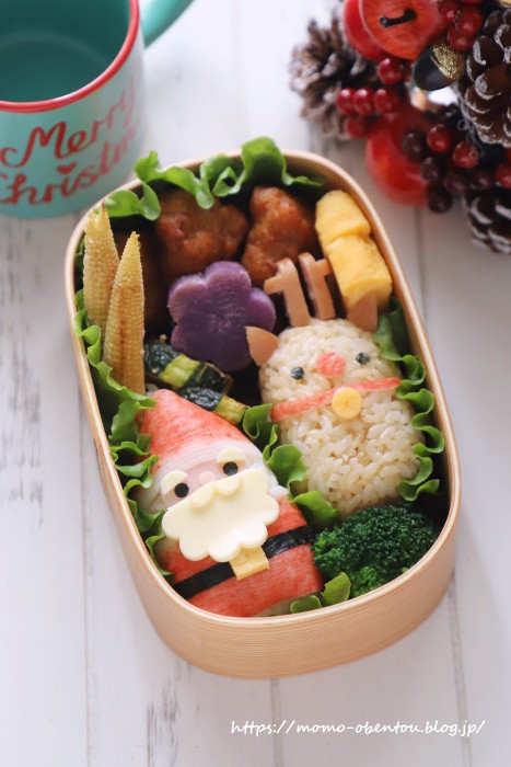 俵おにぎりのサンタさんとトナカイさんのお弁当 キャラ弁 高速動画あり Momo S Obentou キャラ弁 Powered By ライブドアブログ