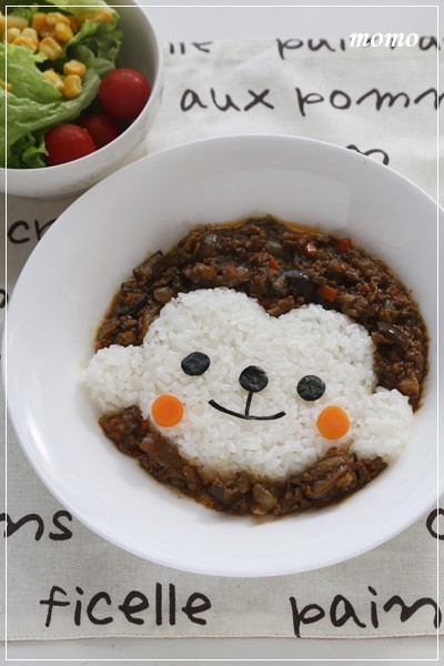 申年先取りｗお猿さんのデコカレー キャラご飯 Momo S Obentou キャラ弁 Powered By ライブドアブログ
