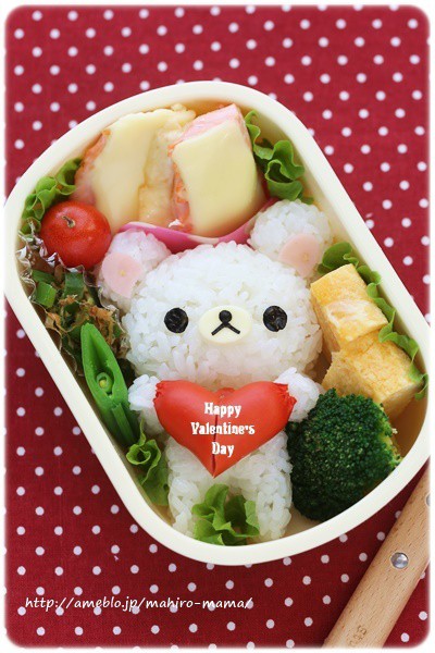 を抱えたコリラックマのバレンタイン弁当 キャラ弁 Momo S Obentou キャラ弁 Powered By ライブドアブログ