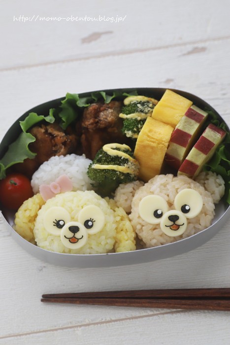 ダッフィーと新登場のクッキーちゃんのお弁当＊キャラ弁