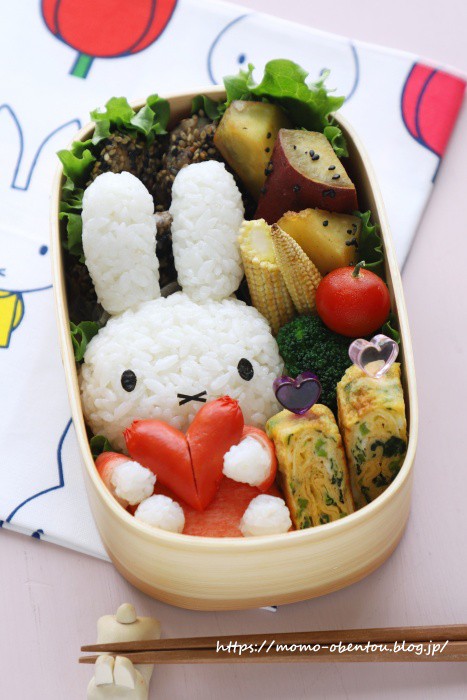 ミッフィーのバレンタイン弁当 キャラ弁 高速動画あり Momo S Obentou キャラ弁 Powered By ライブドアブログ