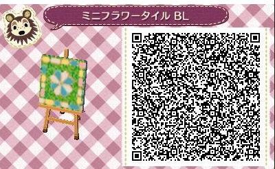 マイデザイン Qrコード とびだせどうぶつの森 かわいい 地面 ミニフラワータイルブルー とびだせどうぶつの森 かわいいマイデザイン Qrコード 洋服 地面 水路 とび森