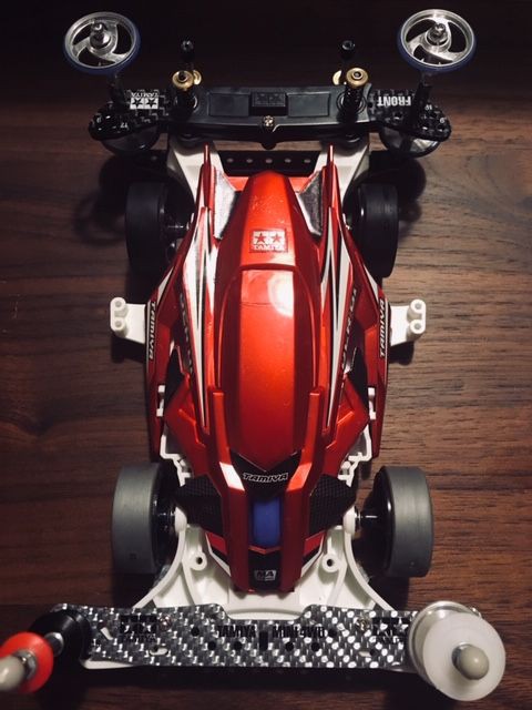 ミニ四駆MAシャーシ改造最速スピード新製品 デクロス-01 パールレッド