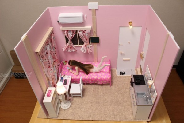 ハンドメイド 1/6 フィギュア用 ジオラマ 背景 ワンルーム 女子部屋