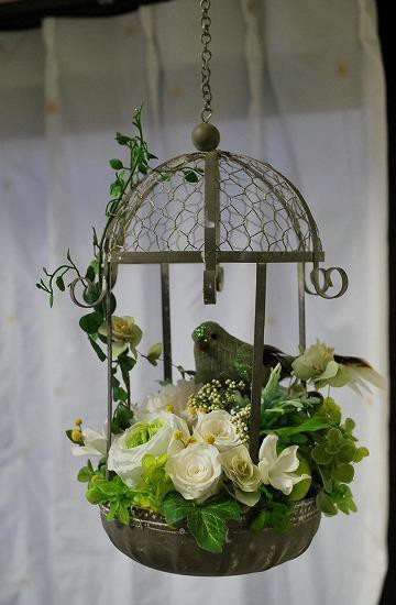 フラワーアレンジ教室(1月） 鳥かごのアレンジ : むら智の徒然なるままに