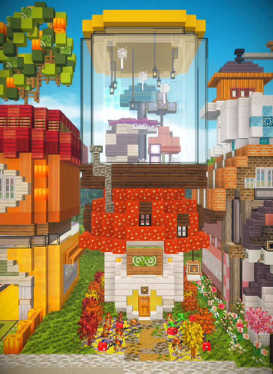 マイン村にメルヘンなお店をいっぱい作る 2 みゅーずのマイクラ