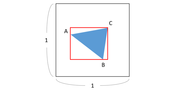 正方形の中にある三角形の面積の平均の求め方 三角形を囲む長方形の面積 Musyokutoumei