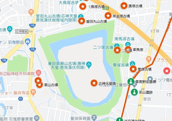 誉田八幡宮の参道 誉田御廟山古墳 羽曳野市 誉田 エナガ先生の講義メモ 誉田八幡宮の参道 誉田御廟山古墳 羽曳野市 誉田 エナガ先生の講義メモ