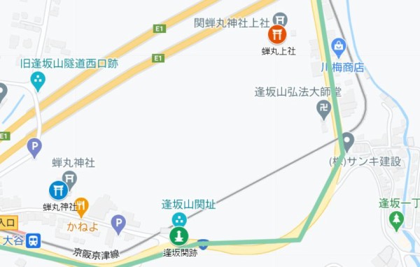 関蝉丸神社の参道 関蝉丸神社上社 大津市 逢坂 エナガ先生の講義メモ