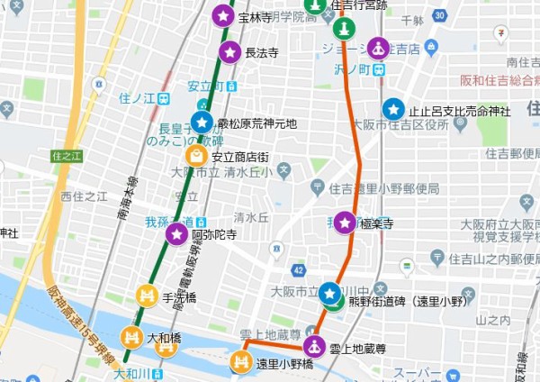住吉大社の参道 紀州街道 安立 住之江区 安立 エナガ先生の講義メモ