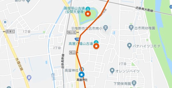 白鳥神社の参道 高屋神社 羽曳野市 古市 エナガ先生の講義メモ 白鳥神社の参道 高屋神社 羽曳野市 古市 エナガ先生の講義メモ