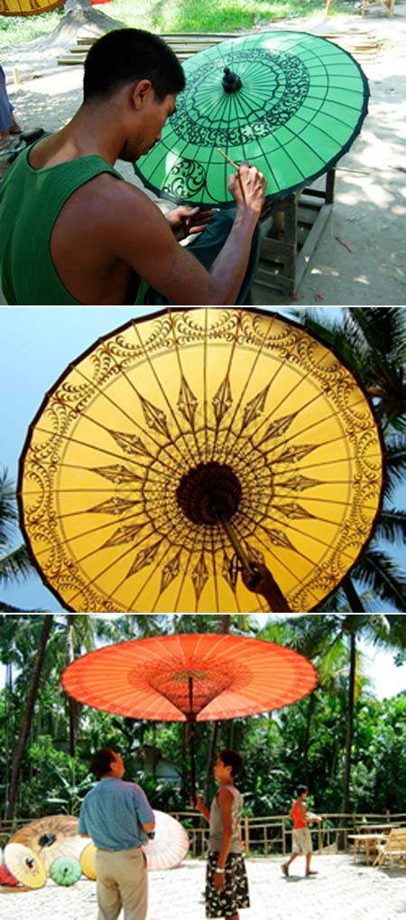 デルタ地帯の名物パテイン傘 : PING LONG ミャンマー現地生情報