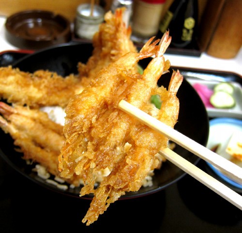 たっぷり芝エビ あなご天丼 天房 築地場内 自己ベスト更新中