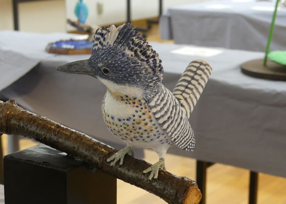 木彫りの野鳥 ムナグロ 野鳥彫刻 バードカービング 超美品の