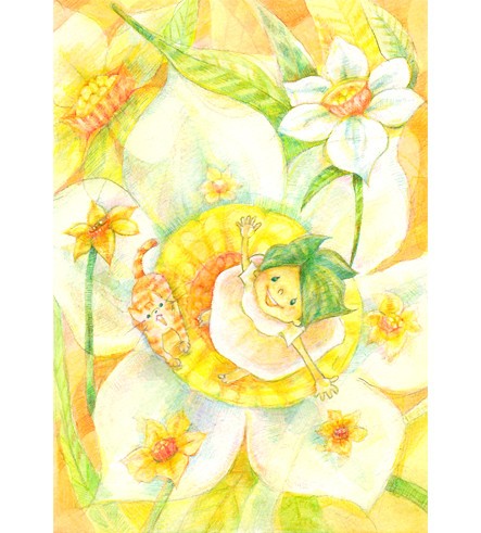 新しい絵が完成しました 希望 水仙と猫 絵画展用 Nagisa Watanabe Blog 新しい絵が完成しました 希望 水仙と猫 絵画展用 Nagisa Watanabe Blog