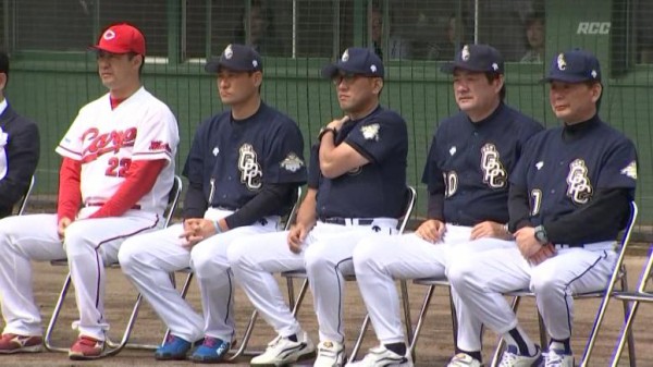 名球会野球教室 野村謙二郎 前田智徳 北別府学 山本浩二 東尾修等が小中学生４００人を指導 福山市民球場 カープ民放速報