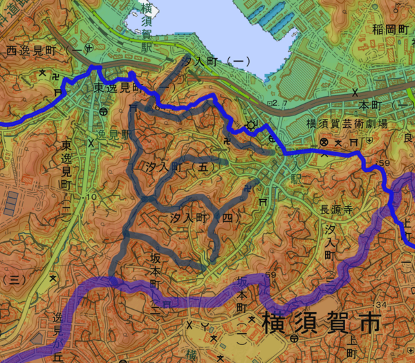 浦賀道（保土ヶ谷〜大津）第5回 田浦〜汐入 その5 稲荷山、見晴らし