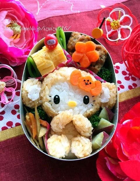 おさるキティちゃん キャラ弁 からだにやさしいキャラ弁とおうちごはん