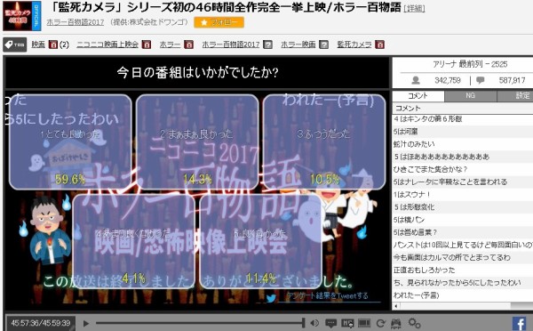 ニコニコホラー百物語17 ニコ生アンケート結果画像まとめ 001 030 ニチアサ系の テレビ 番組画像 まとめblog