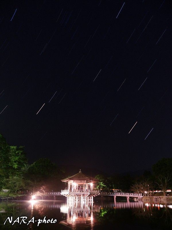 奈良公園で星見 Vol 23 浮見堂と春の大三角 春のダイヤモンド 火星 しかふぇち Nara Photo Blog