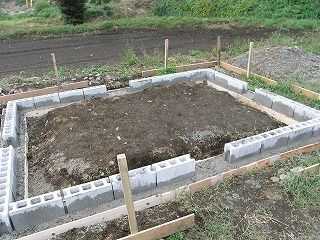 ｄｉｙで小屋を建てる 基礎４ 田舎暮らし日記