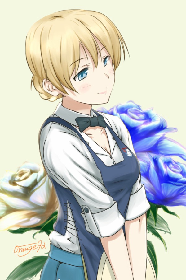 手描きイラスト 原画 1点もの B5 ガルパン ガールズパンツァー ダージリン 制服 同人イラスト 水彩 水彩紙 超高品質で人気の 1点もの