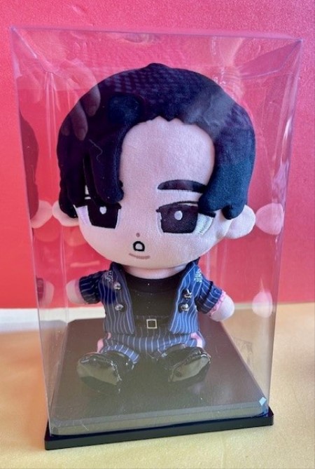 チルぬい BIG 衣装 アクスタ 目黒蓮 ターコイズ衣装 すのチル 目黒蓮 #朝の時間 BIGぬいぐるみ革ジャケット衣装出来上がりました