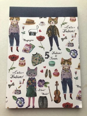 セリア メモ帳 スケッチねこ柄 ☆セリア☆A6 メモ帳「スケッチねこ柄